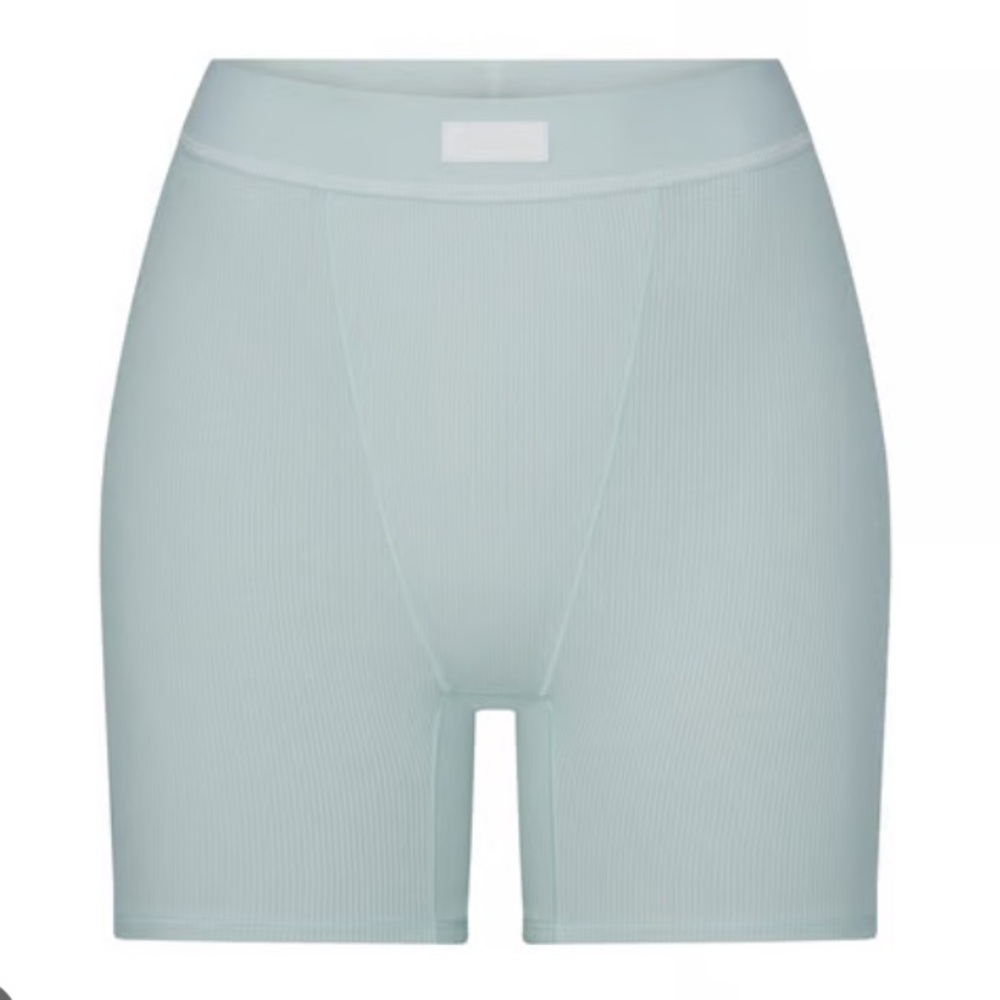 Skims Cotton Rib Boxer in Frost